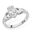 CLADDAGH RING WITH C/Z STONE