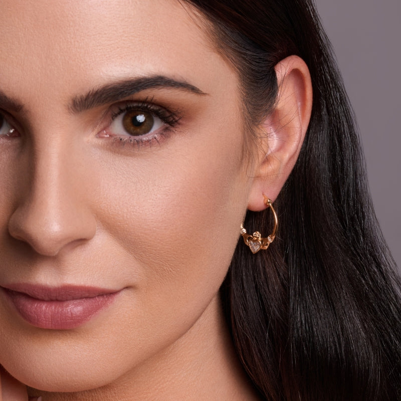 CLADDAGH HOOP EARRINGS